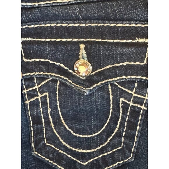 True Religion Dark Wash Women’s Bootcut Jeans Size 25 Denim Crystal Detail USA-M - Picture 9 of 9